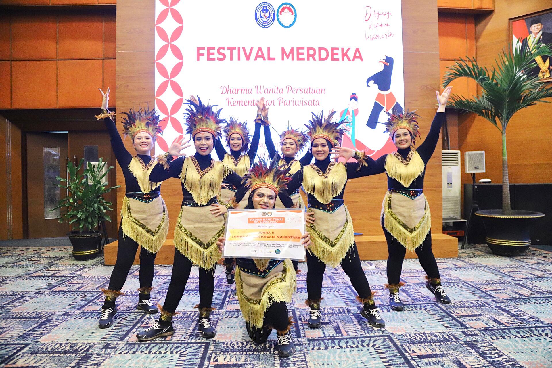 DWP BNPP RI Raih Juara Kedua Lomba Senam Kreasi Nusantara di Festival Merdeka Kemenpar 2025