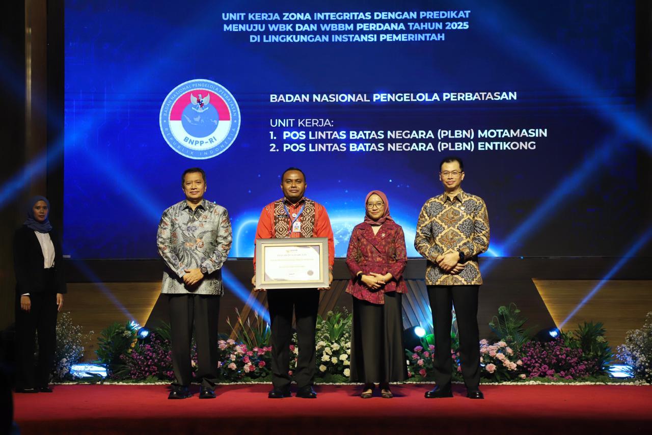 BNPP RI Ukir Prestasi Nasional, PLBN Motamasin dan Entikong Raih Penghargaan Zona Integritas WBK-WBBM 2025