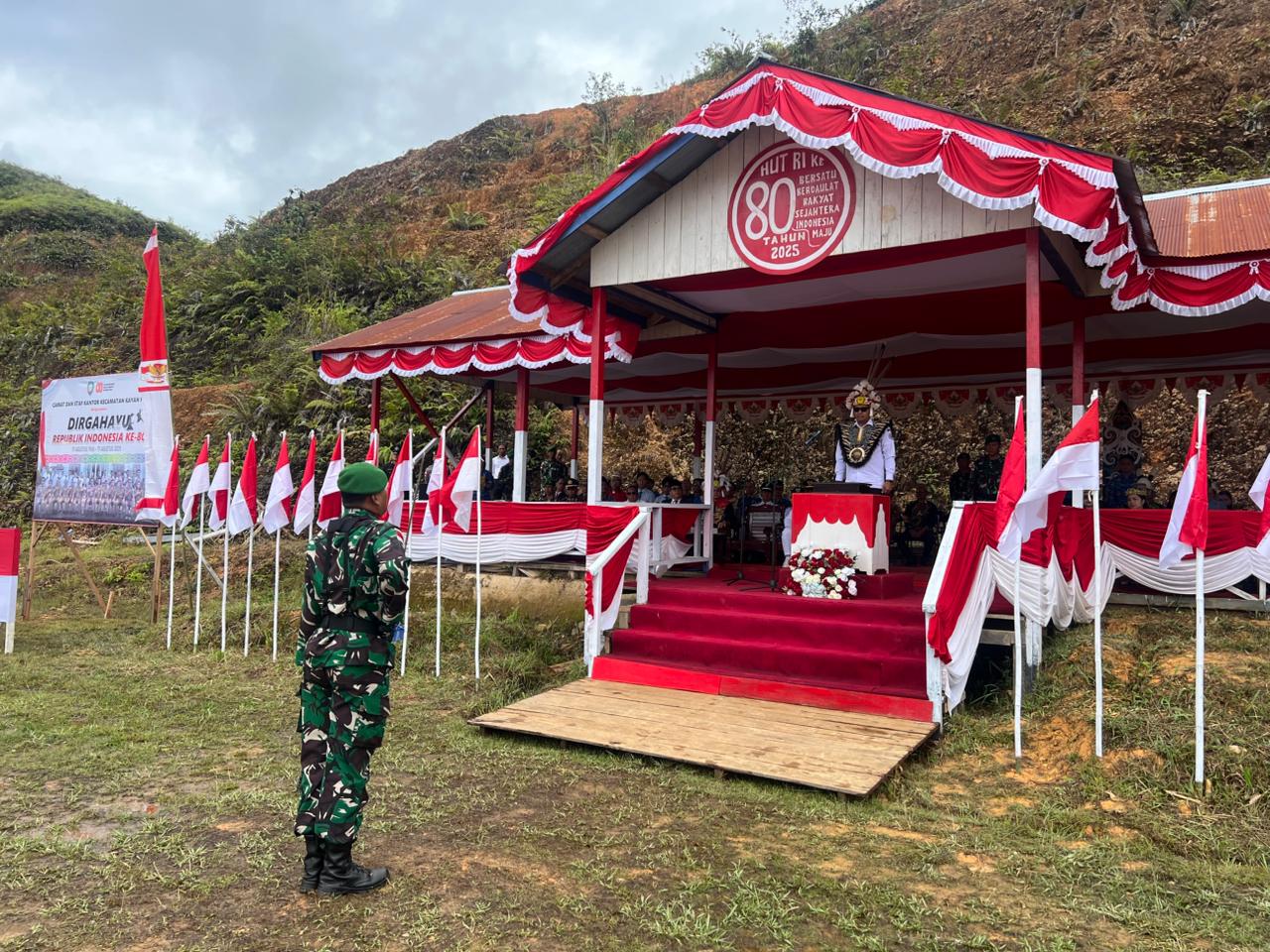 Upacara HUT ke-80 RI di PLBN Long Nawang Penuh Khidmat, Wujud Cinta Tanah Air di Perbatasan