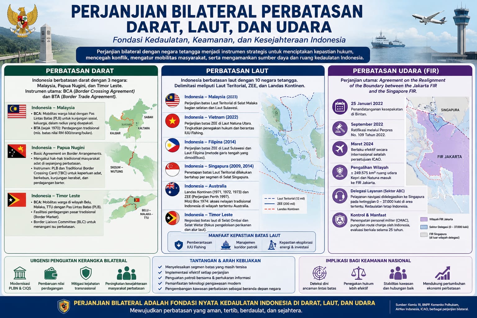 Perjanjian Bilateral Perbatasan: Fondasi Kedaulatan Indonesia di Darat, Laut, dan Udara