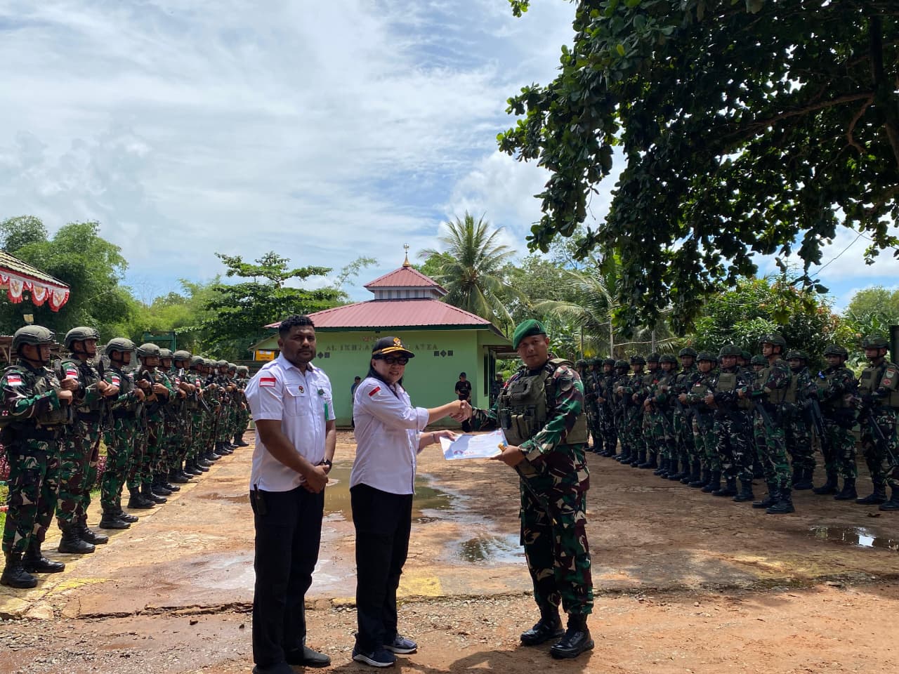 PLBN Sota Apresiasi Satgas RI-PNG Yonif 312 Kala Hitam, Sambut Satgas Baru Yonif 143/Tri Wira Eka Jaya