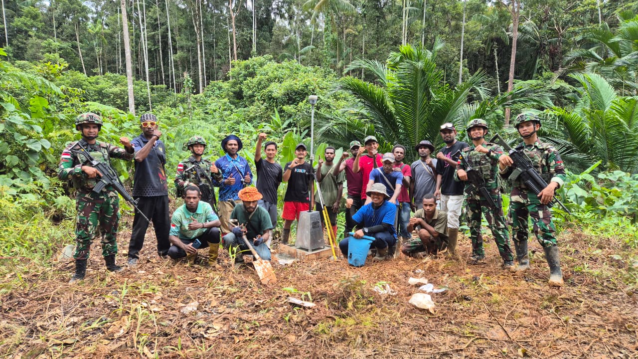 PLBN Yetetkun Dukung Survei BIG, 20 Pilar Batas RI-PNG Terpasang di Papua Selatan
