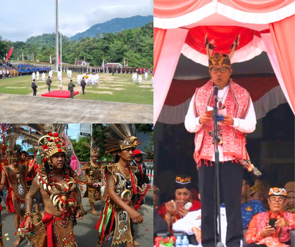 "Dikeroyok Panglima Dayak", Wujud Persaudaraan di Perbatasan Entikong pada HUT ke-80 RI