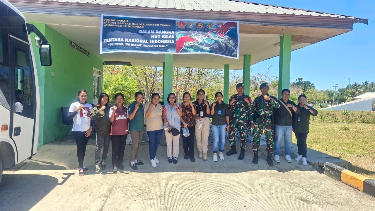PLBN Motamasin Ikut Berpartisipasi dalam Kegiatan Donor Darah Sambut HUT ke-80 TNI