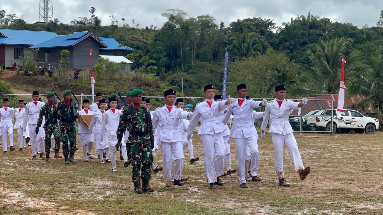 Upacara HUT ke-80 RI di PLBN Long Nawang Penuh Khidmat, Wujud Cinta Tanah Air di Perbatasan