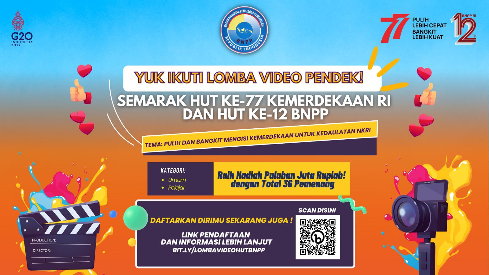 Peringati HUT RI dan HUT BNPP, BNPP Ajak Netizen Ikuti Lomba Video Pendek Berhadiah Puluhan Juta Rupiah