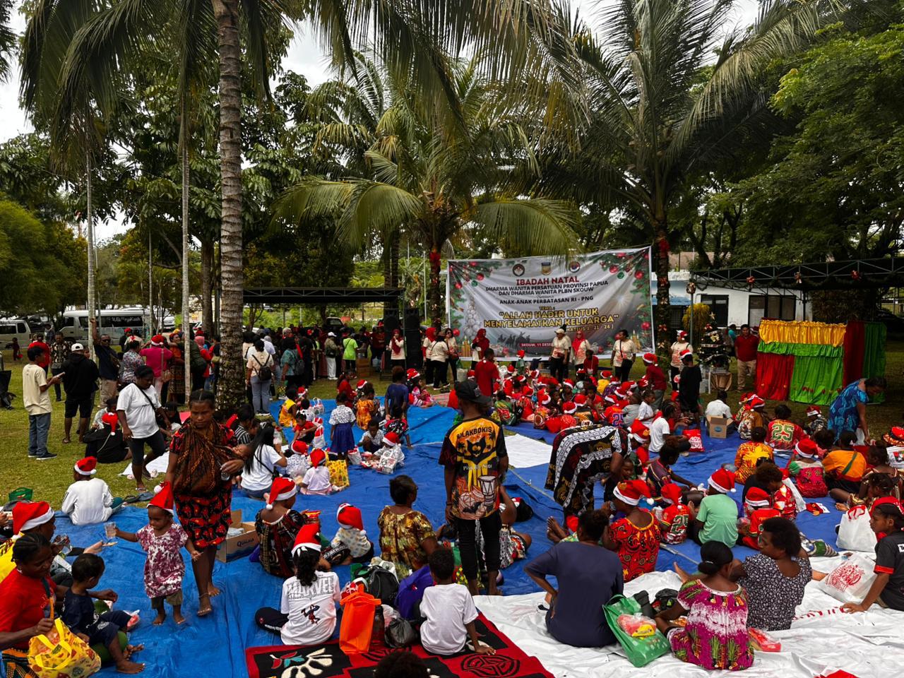 Ibadah Natal Bersama Anak-Anak Perbatasan, Kolaborasi BNPP RI melalui PLBN Skouw dan DWP Provinsi Papua