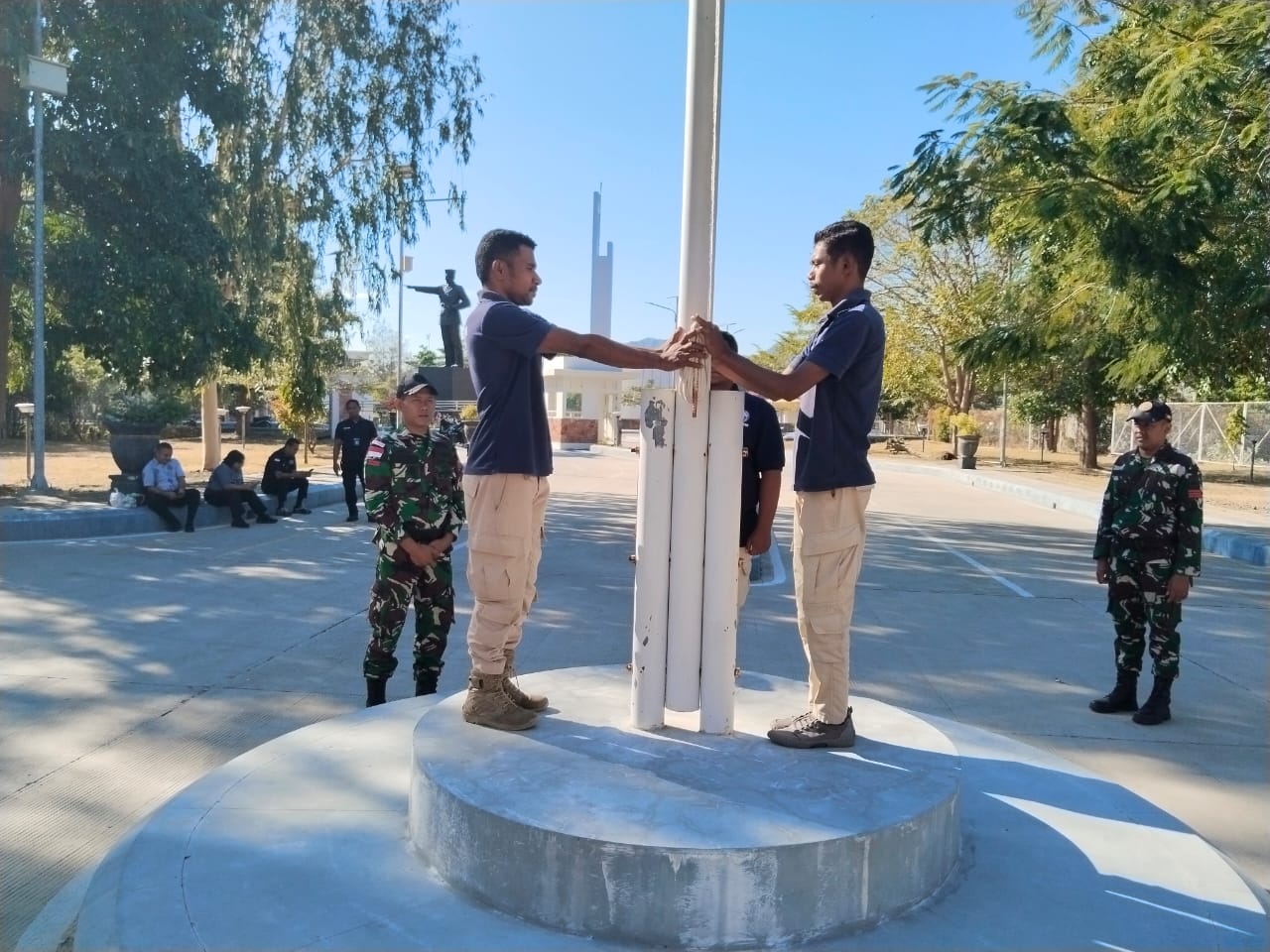 Belajar Baris Berbaris di PLBN Wini, Langkah Serempak Rawat Disiplin dan Cinta Tanah Air dari Perbatasan