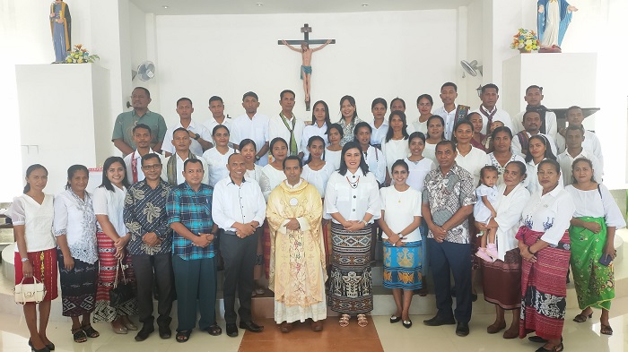 Pegawai PLBN Motaain Ikut Ambil Bagian dalam Misa Hari Raya Kristus Raja Semesta Alam di Kapela Santo Mikhael Seroja