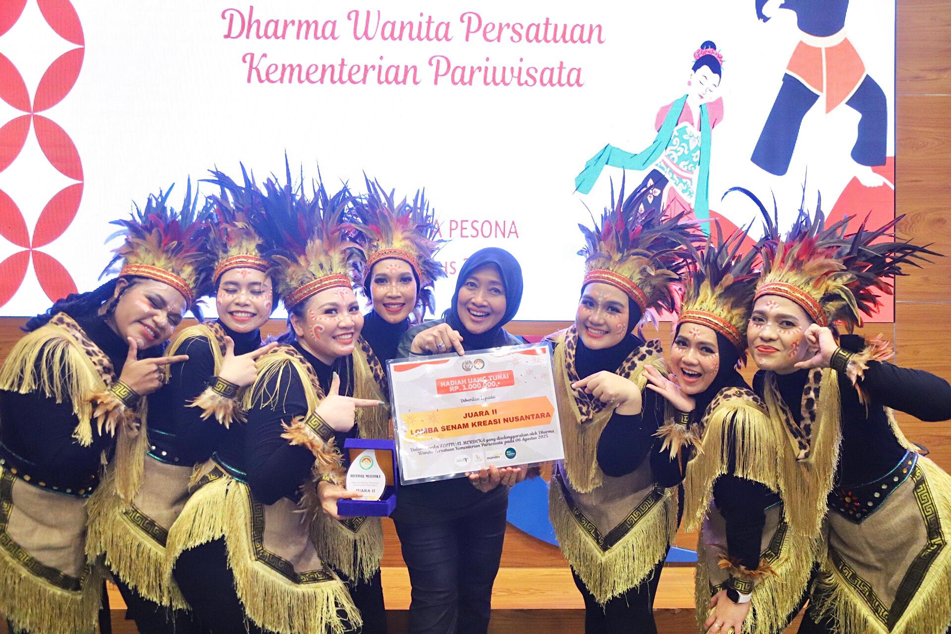 DWP BNPP RI Raih Juara Kedua Lomba Senam Kreasi Nusantara di Festival Merdeka Kemenpar 2025